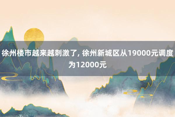 徐州楼市越来越刺激了, 徐州新城区从19000元调度为12000元