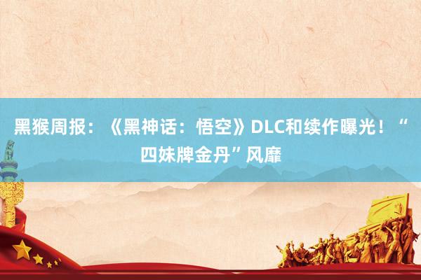 黑猴周报：《黑神话：悟空》DLC和续作曝光！“四妹牌金丹”风靡