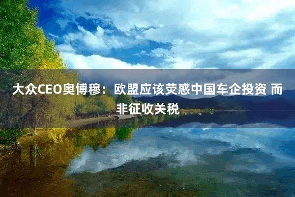 大众CEO奥博穆：欧盟应该荧惑中国车企投资 而非征收关税