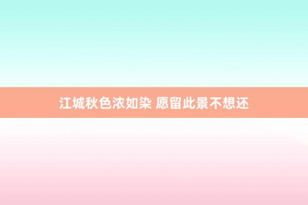 江城秋色浓如染 愿留此景不想还