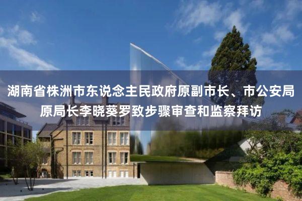 湖南省株洲市东说念主民政府原副市长、市公安局原局长李晓葵罗致步骤审查和监察拜访