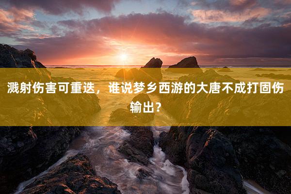 溅射伤害可重迭，谁说梦乡西游的大唐不成打固伤输出？