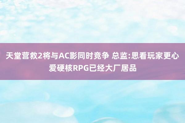 天堂营救2将与AC影同时竞争 总监:思看玩家更心爱硬核RPG已经大厂居品